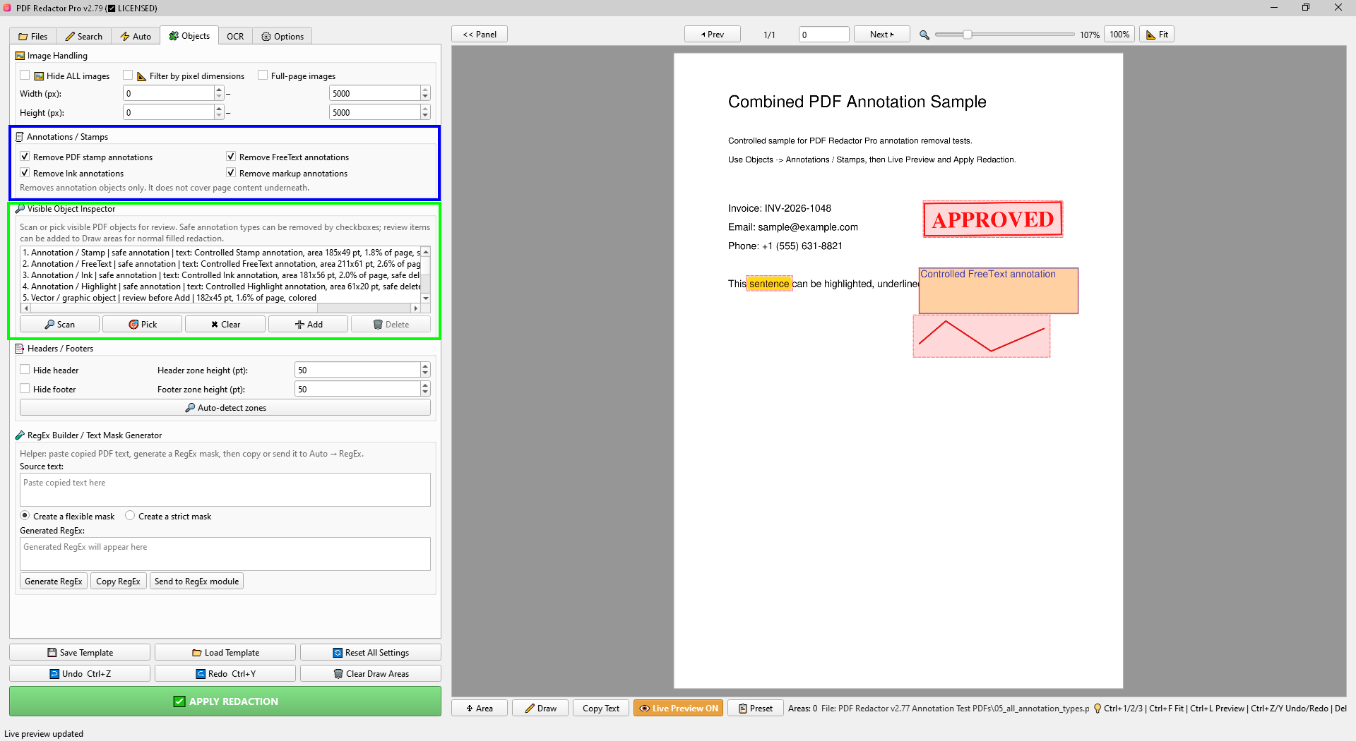 Object Inspector and Safe Annotation Delete